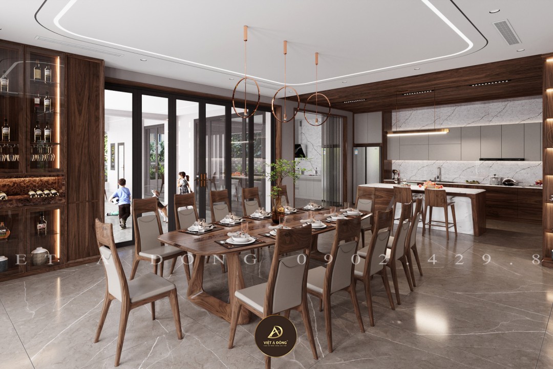 Bàn ăn gỗ óc chó BA-17